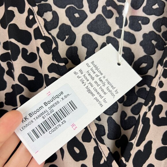 NWT Buddy Love Animal Printed Smocked Waist Lennox Mini Dress - Picture 5 of 7